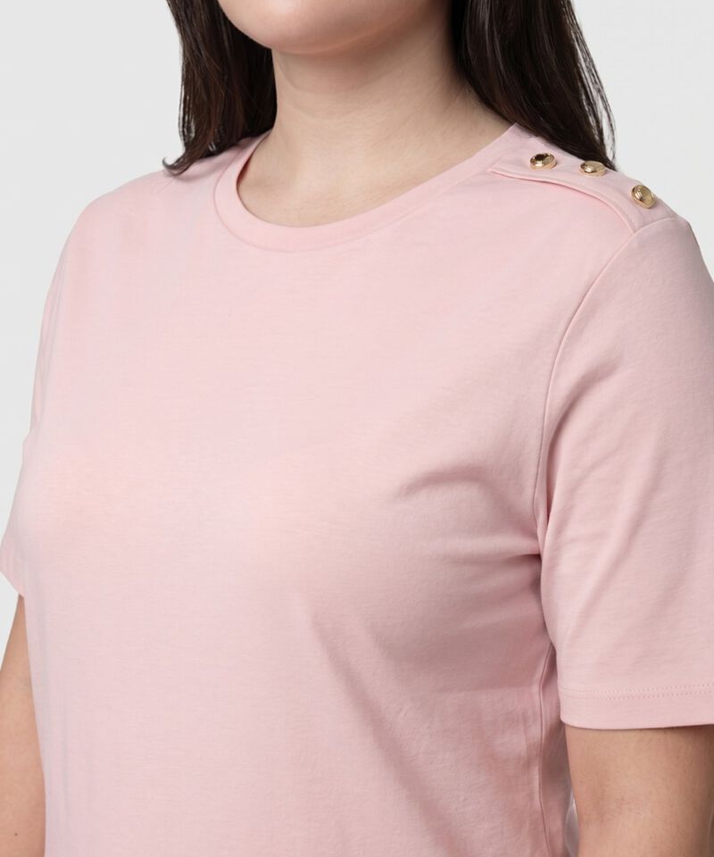Camiseta Con Botones En Hombro Para Mujer Curvy