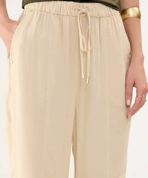 Pantalón Fluido en Efecto Lino