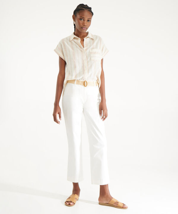 Pantalon Con Cinturon Unicolor
