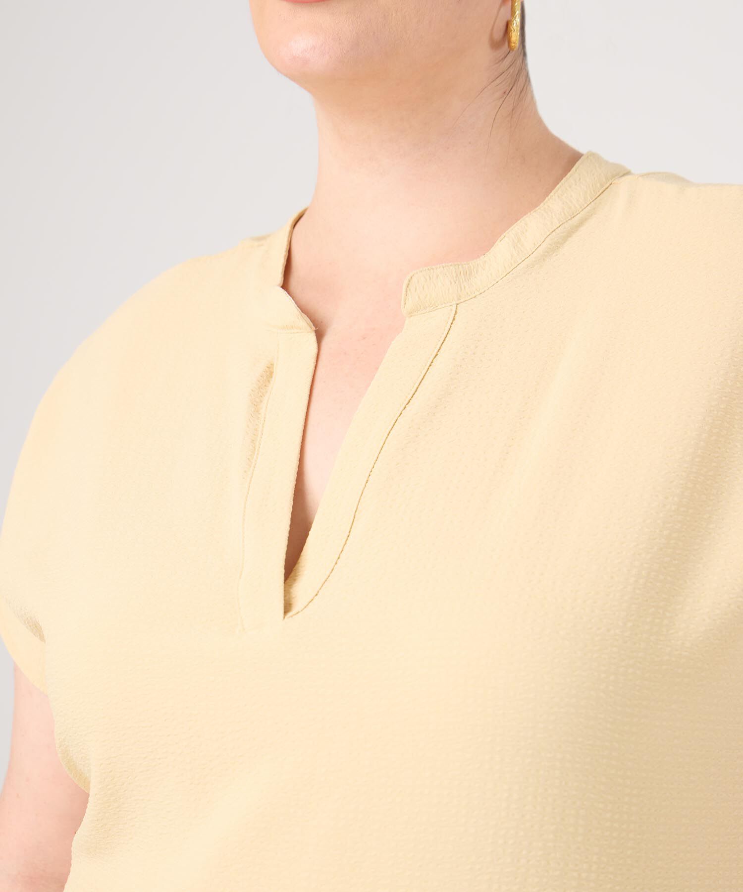 Blusa Con Cuello En V Para Mujer Curvy