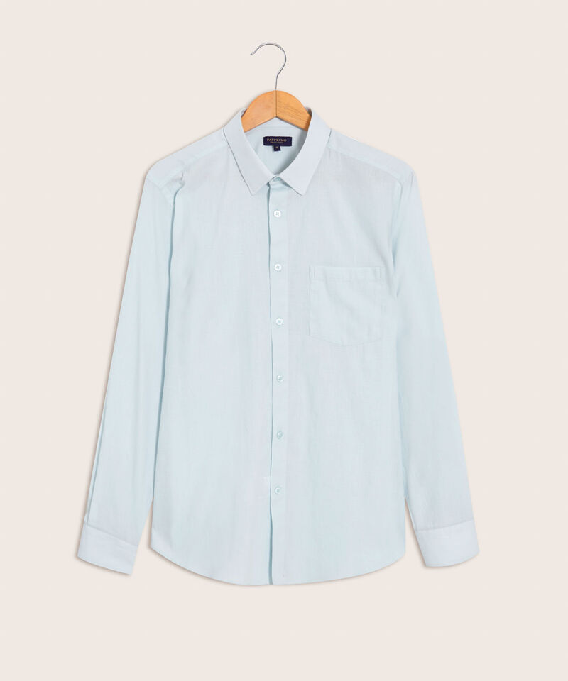 Camisa Unicolor Con Bolsillo
