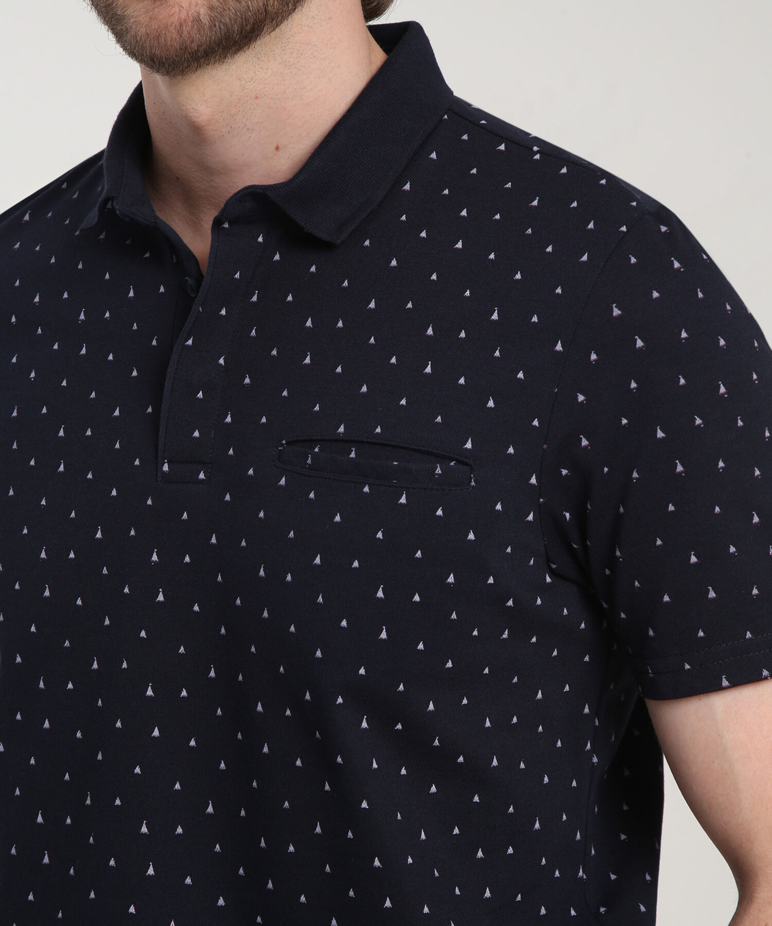 Polo Estampada Manga Corta