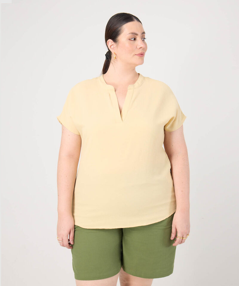 Blusa Con Cuello En V Para Mujer Curvy