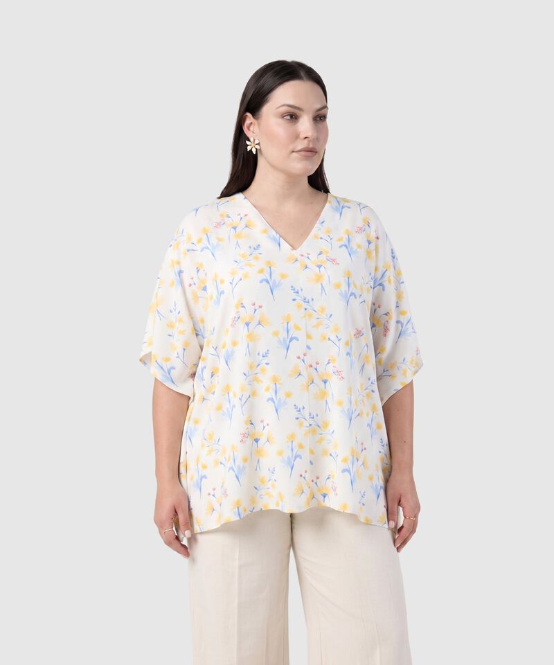 Blusa Estampada Corte Amplio Mujer Curvy