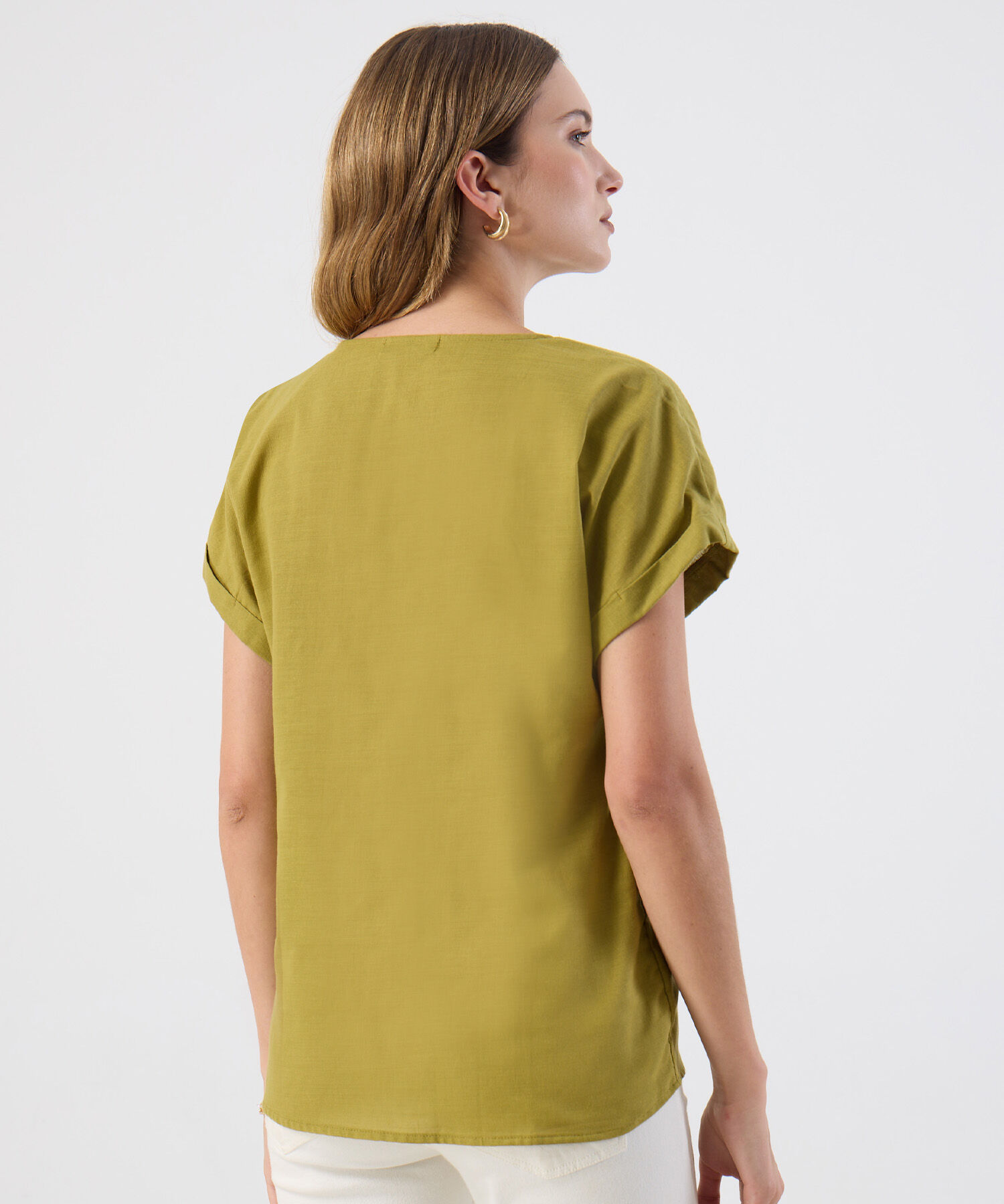 Blusa Casual De Manga Corta Para Mujer