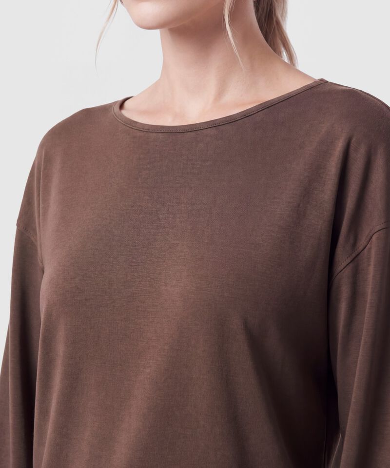 Camiseta Manga Larga Holgada Para Mujer