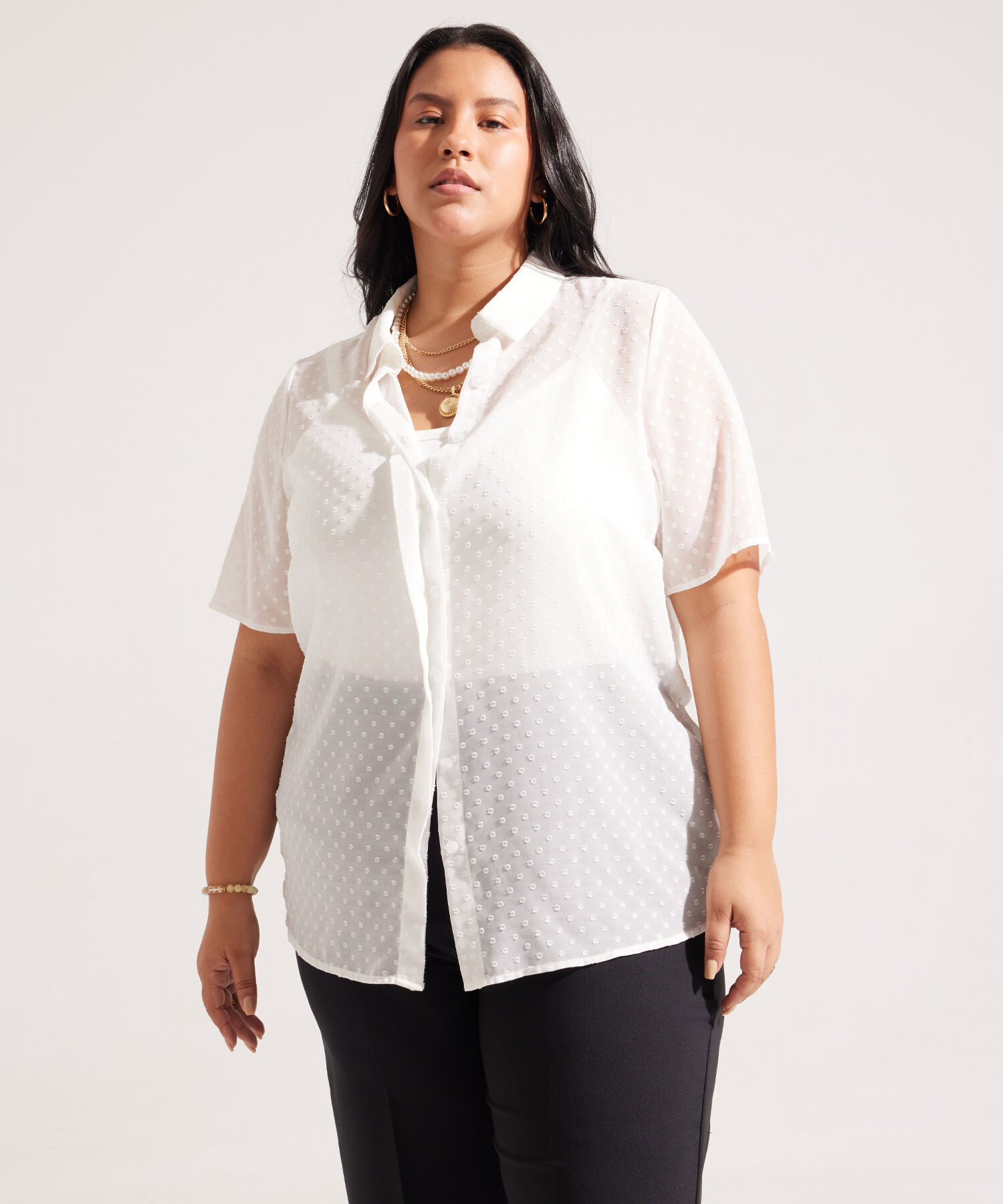 Camisa Manga Corta Texturizada