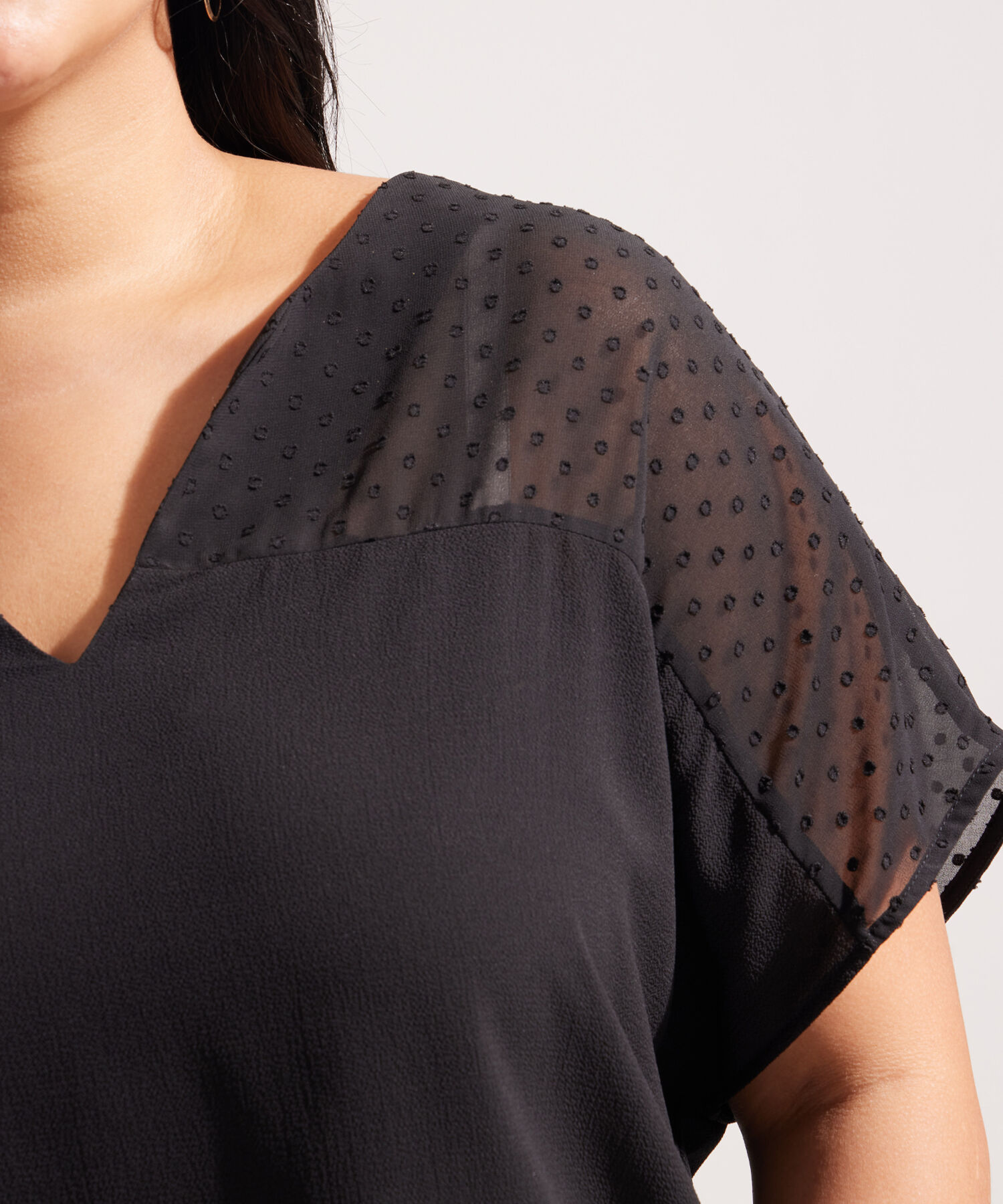 Blusa Manga Corta con Escote en V