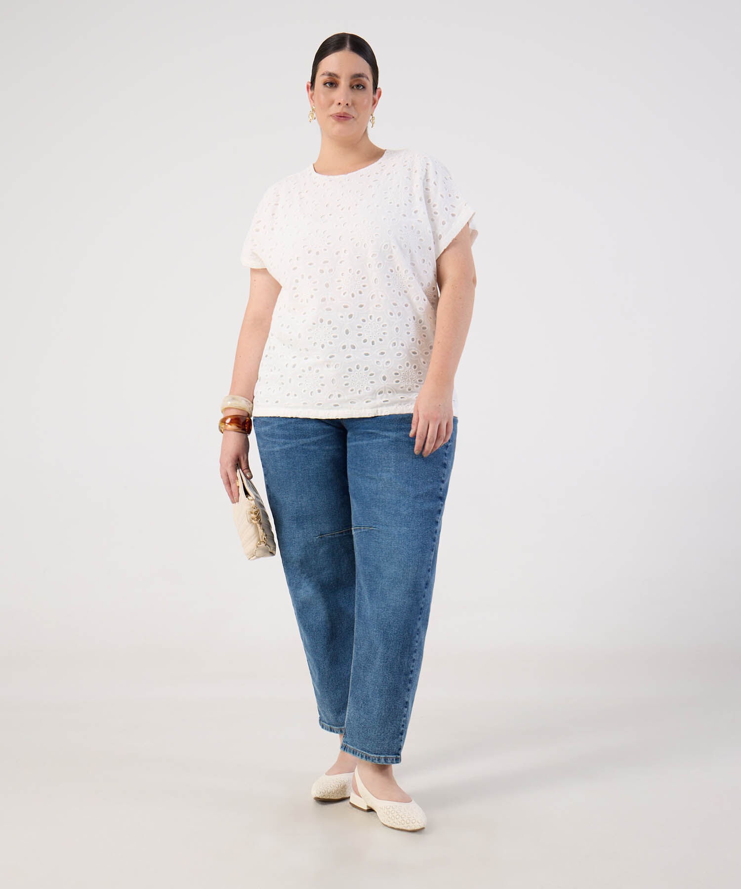Jean con Desgaste y Rodillera Para Mujer Curvy