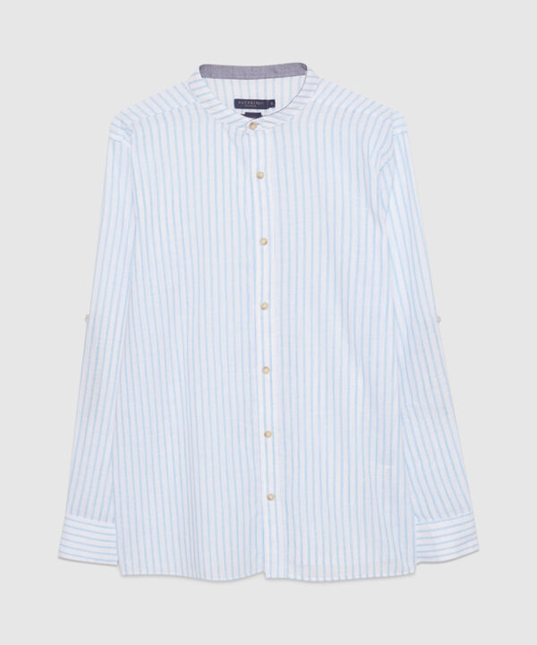 Camisa Manga Larga Cuello Mao