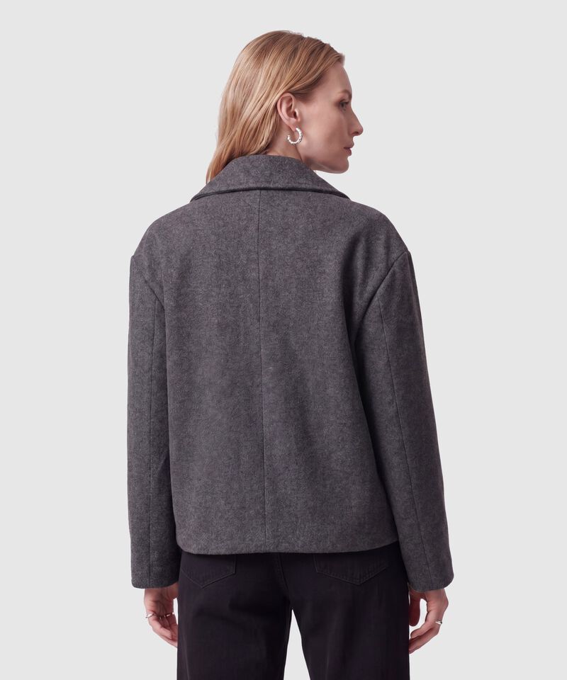 Chaqueta Cruzada De Corte Corto Para Mujer