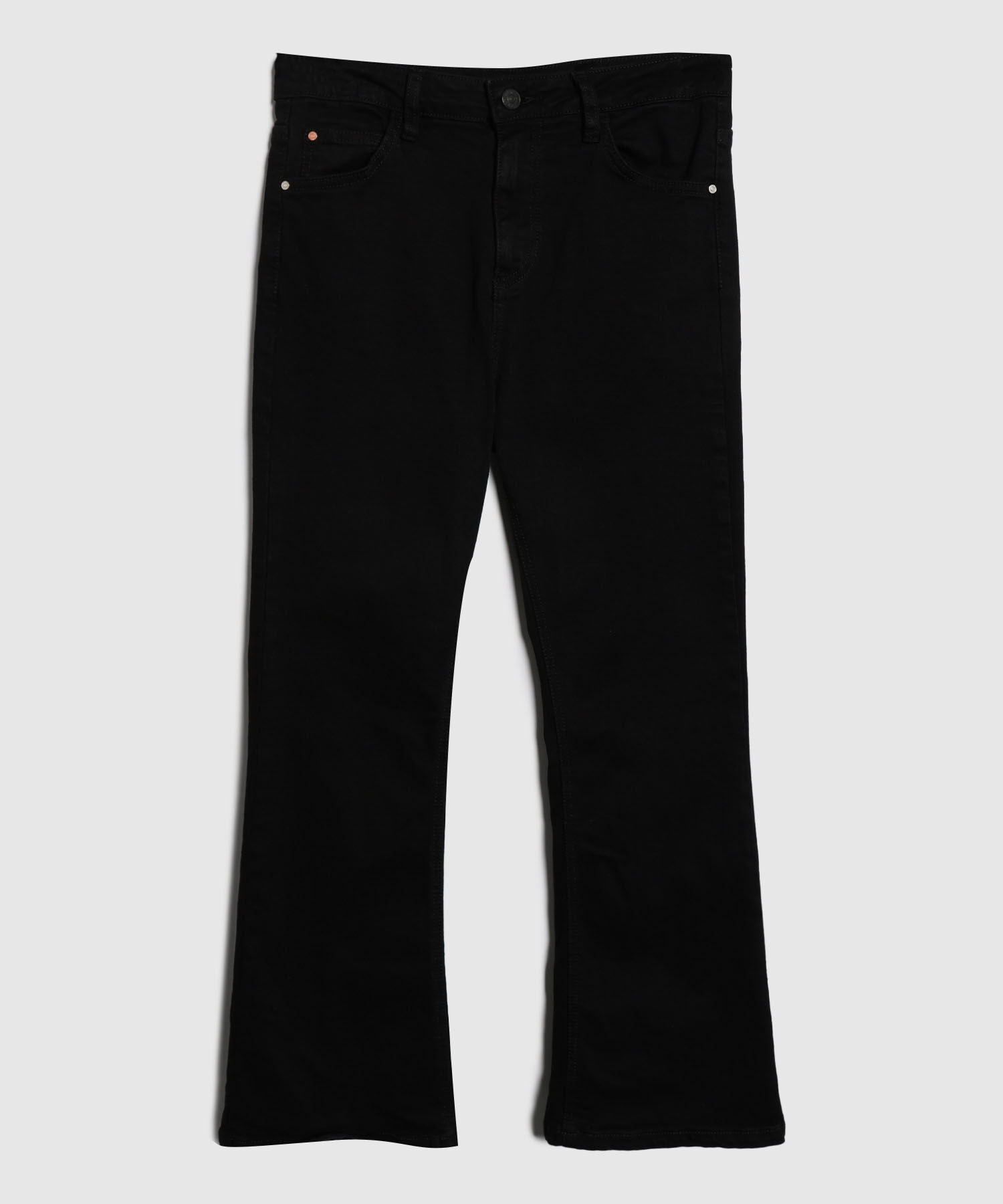 Jean Cropped Flare Tono Negro