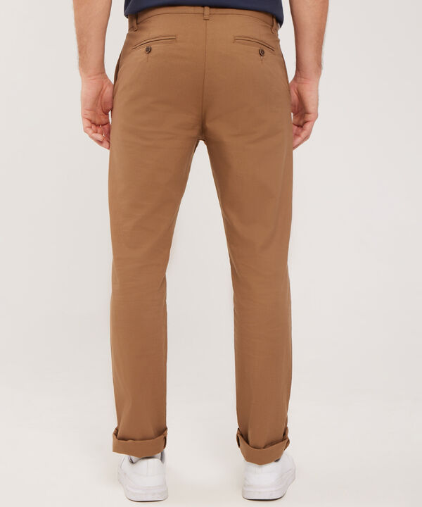 Pantalón Chino Sin Prenses, Bolsillos Diagonales y De Ribete