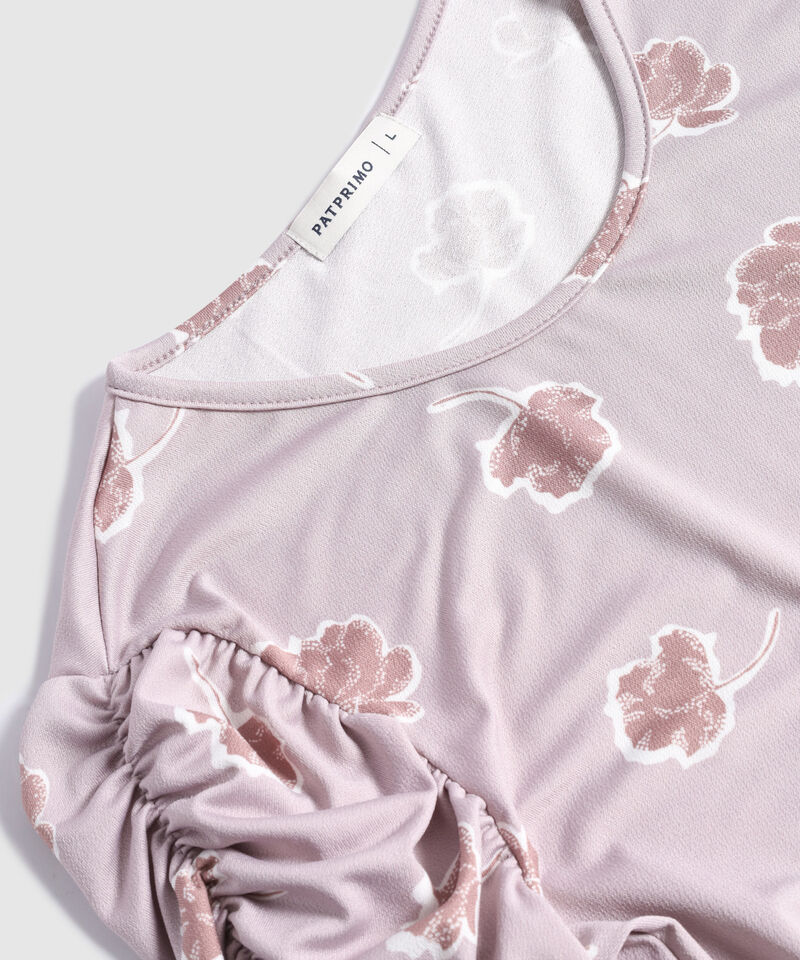 Camiseta Estampada con Fruncido