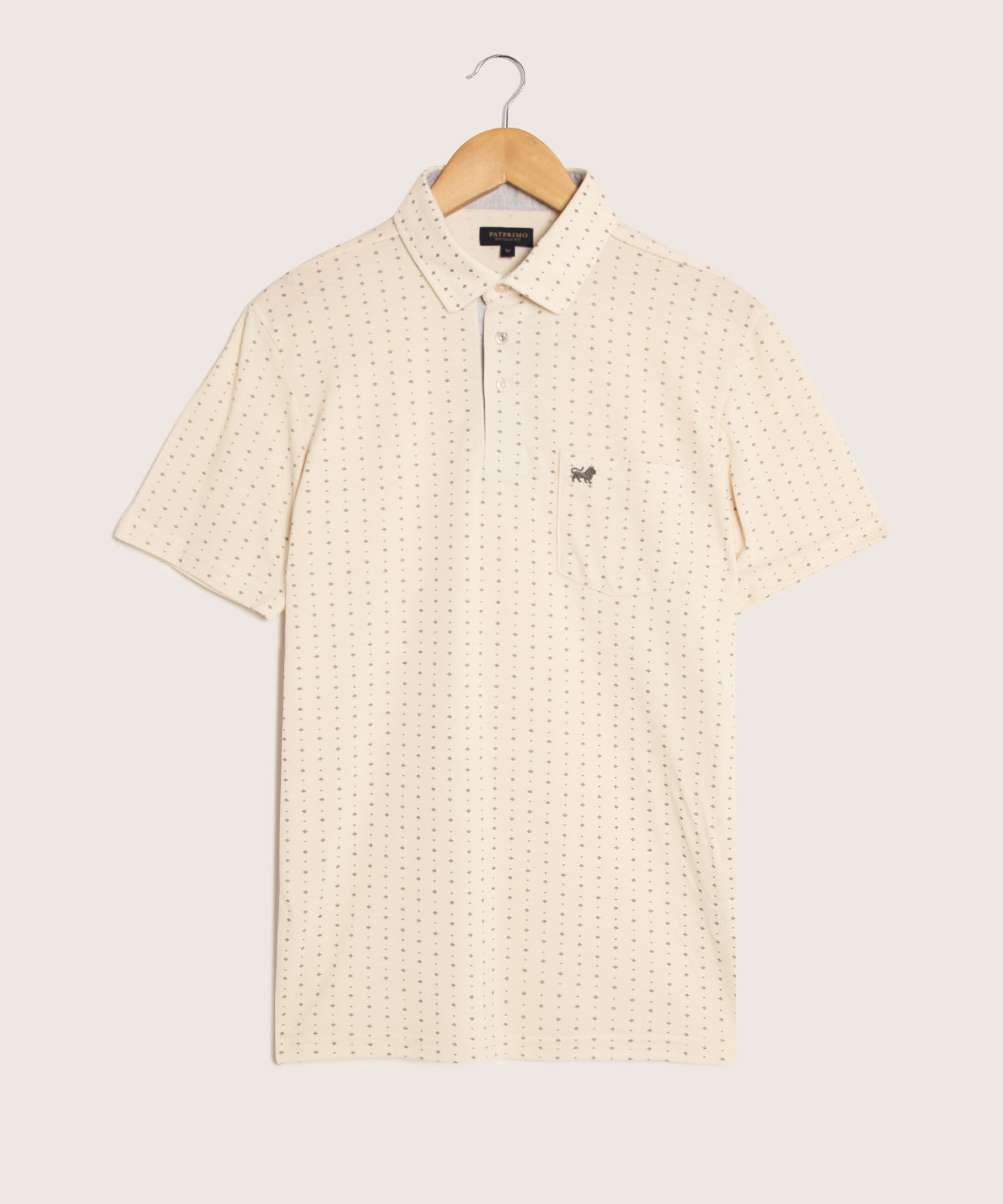 Polo Estampada Textura Cuello Duro