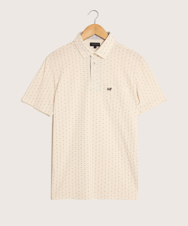 Polo Estampada Textura Cuello Duro