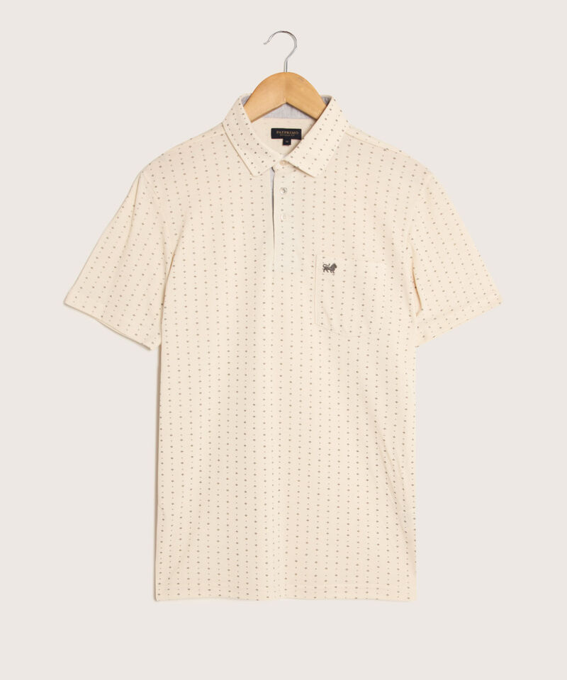 Polo Estampada Textura Cuello Duro
