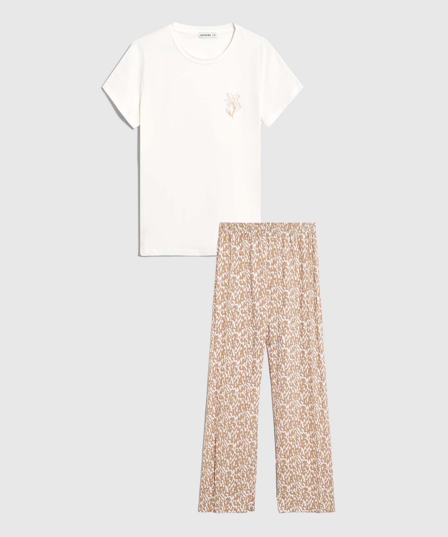 Pijama De Pantal&oacute;n Y Cuello Redondo Mujer