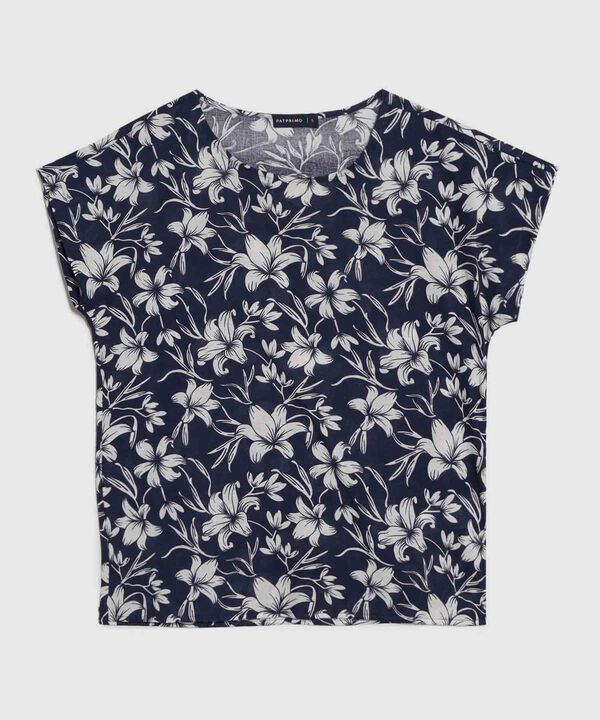 Blusa Estampada Cuello Redondo  image number null