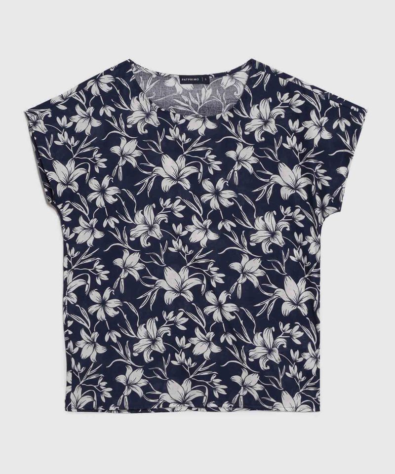 Blusa Estampada Cuello Redondo 