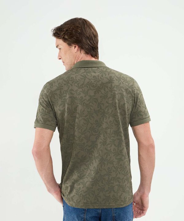 Polo Estampada, Cuello Y Puños Tejidos