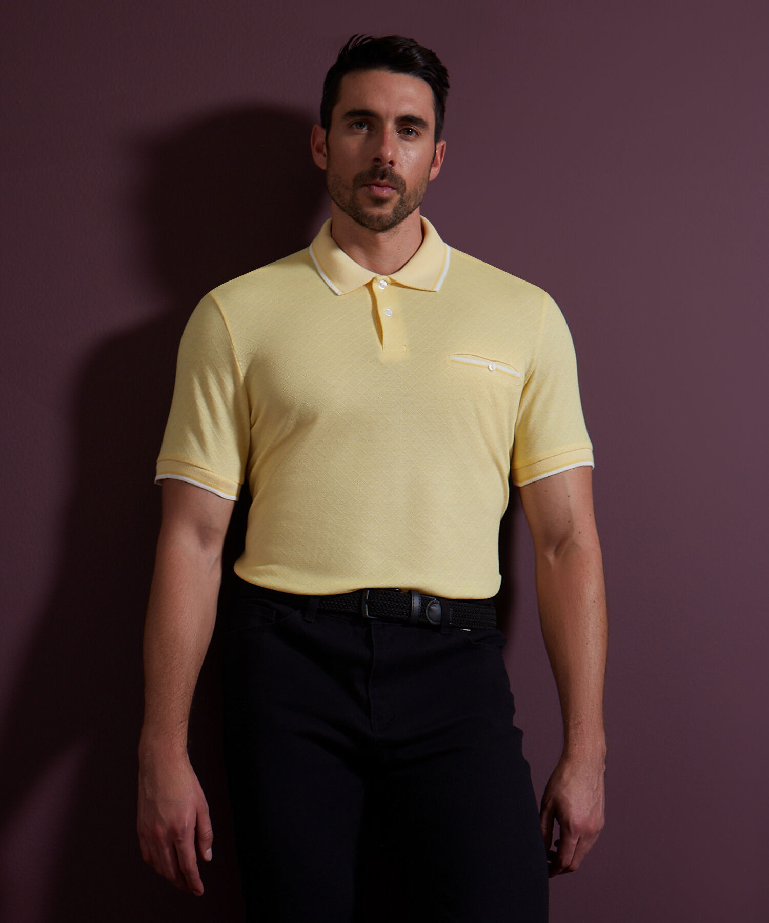 Polo Cuello Tejido Sin Banda