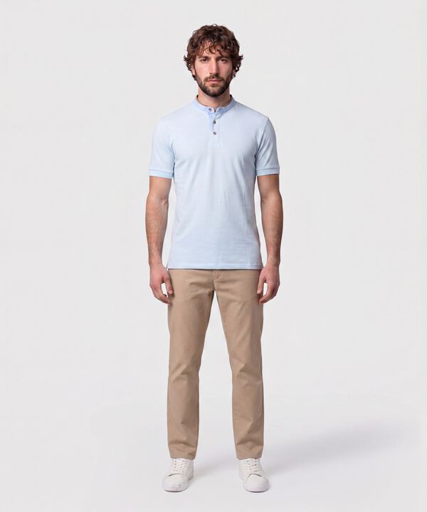 Polo Con Cuello Neru Y Pechera Hombre