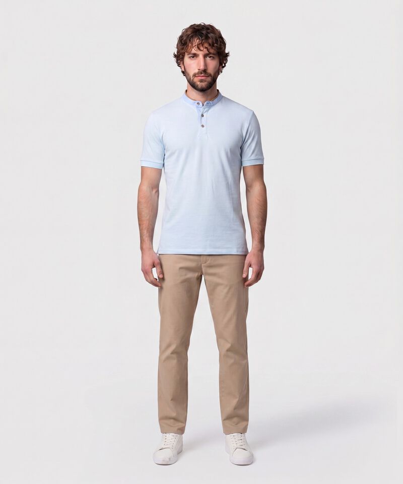 Polo Con Cuello Neru Y Pechera Hombre