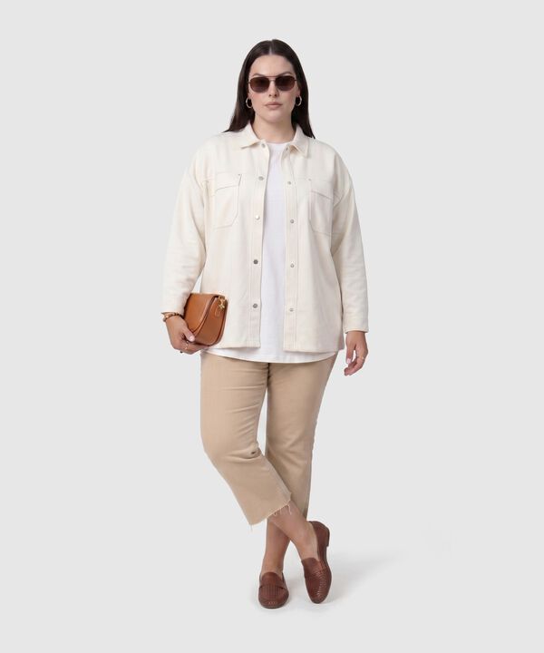 Chaqueta Tipo Sobrecamisa Con Bolsillos Mujer Curvy