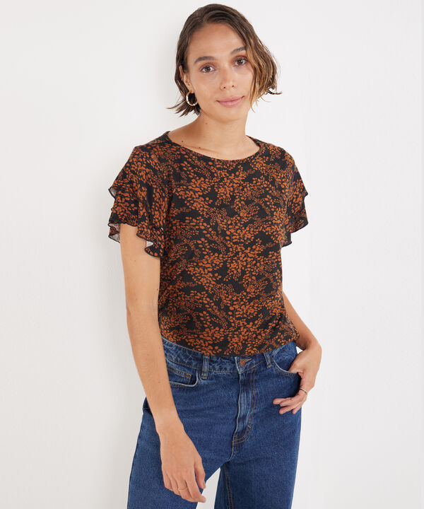 Camiseta Estampada Manga Corta Con Doble Vuelo image number null