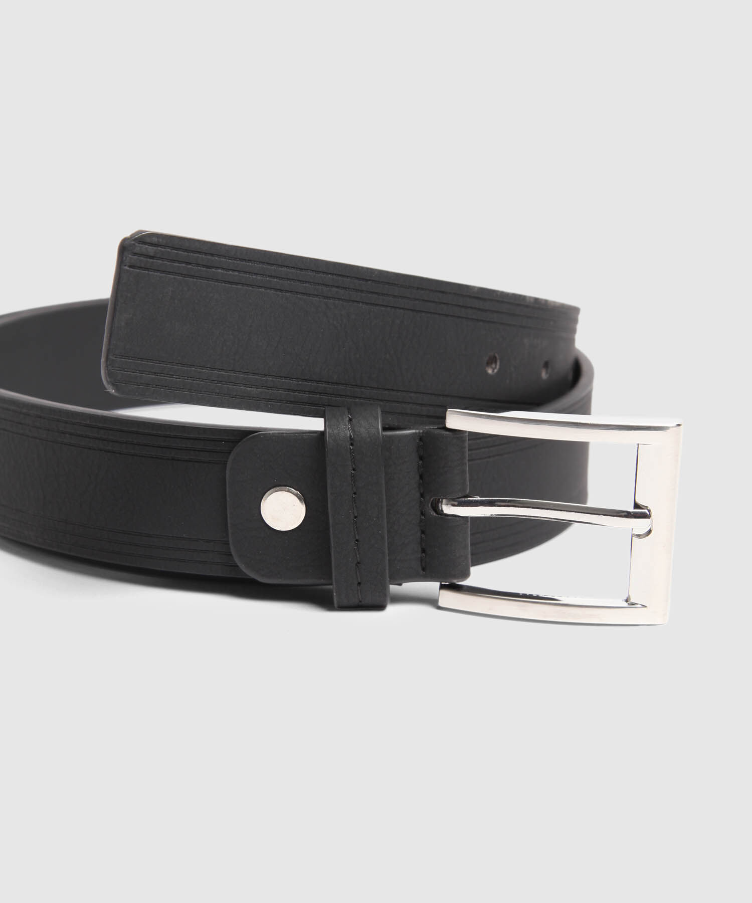 Cinturón Clásico con Hebilla Metálica Para Hombre