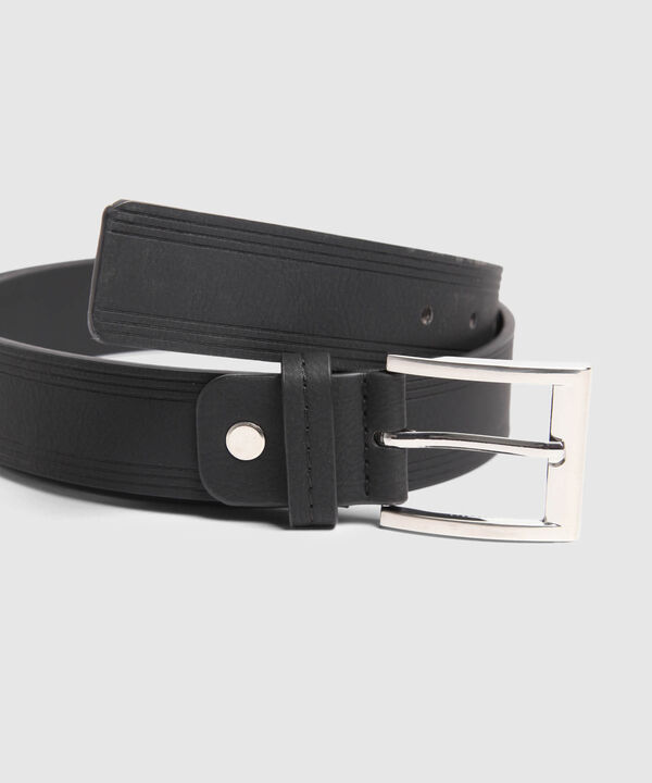 Cinturón Clásico con Hebilla Metálica Para Hombre image number null