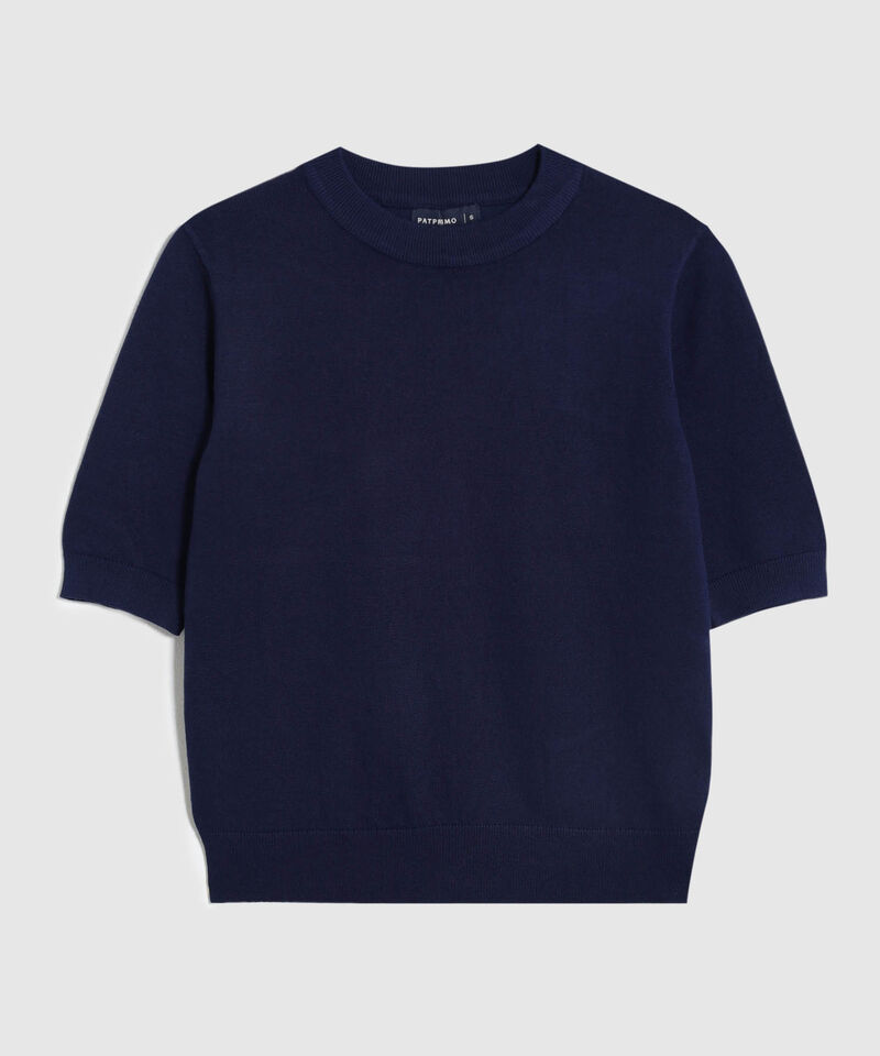 Camiseta Unicolor Manga Corta para Mujer