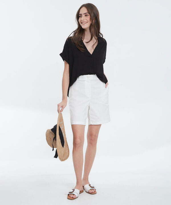 Blusa Manga Corta Unicolor
