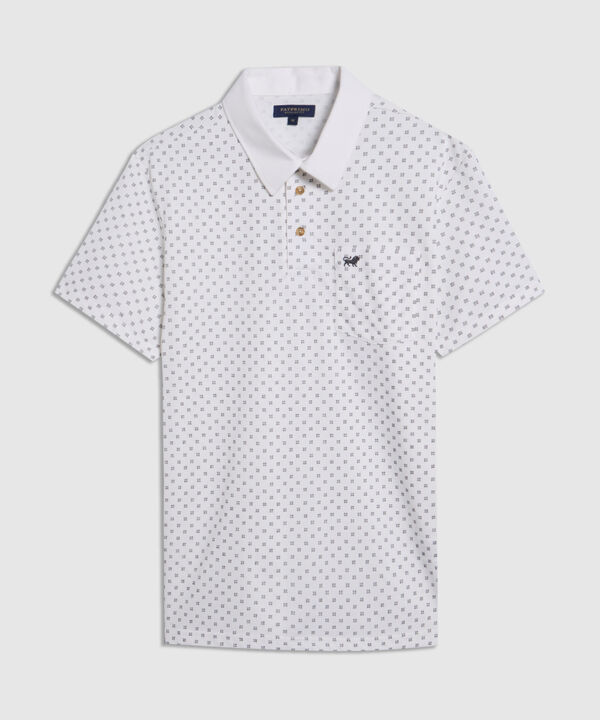 Polo Estampada, Cuello Duro Con Bolsillo, Silueta Regular Fit