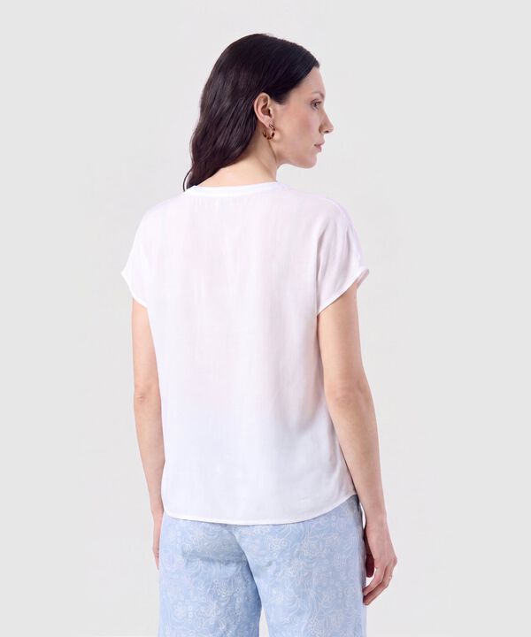 Blusa Manga Corta con Escote en V