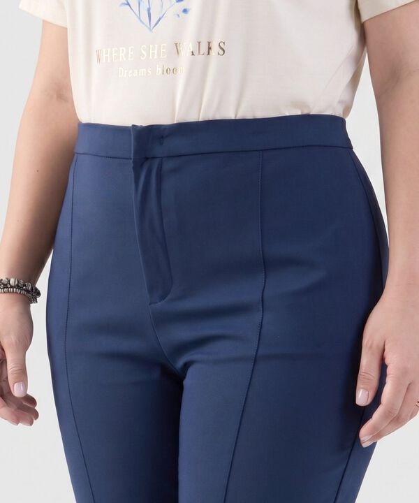 Pantal&oacute;n Recto Unicolor Para Mujer Curvy