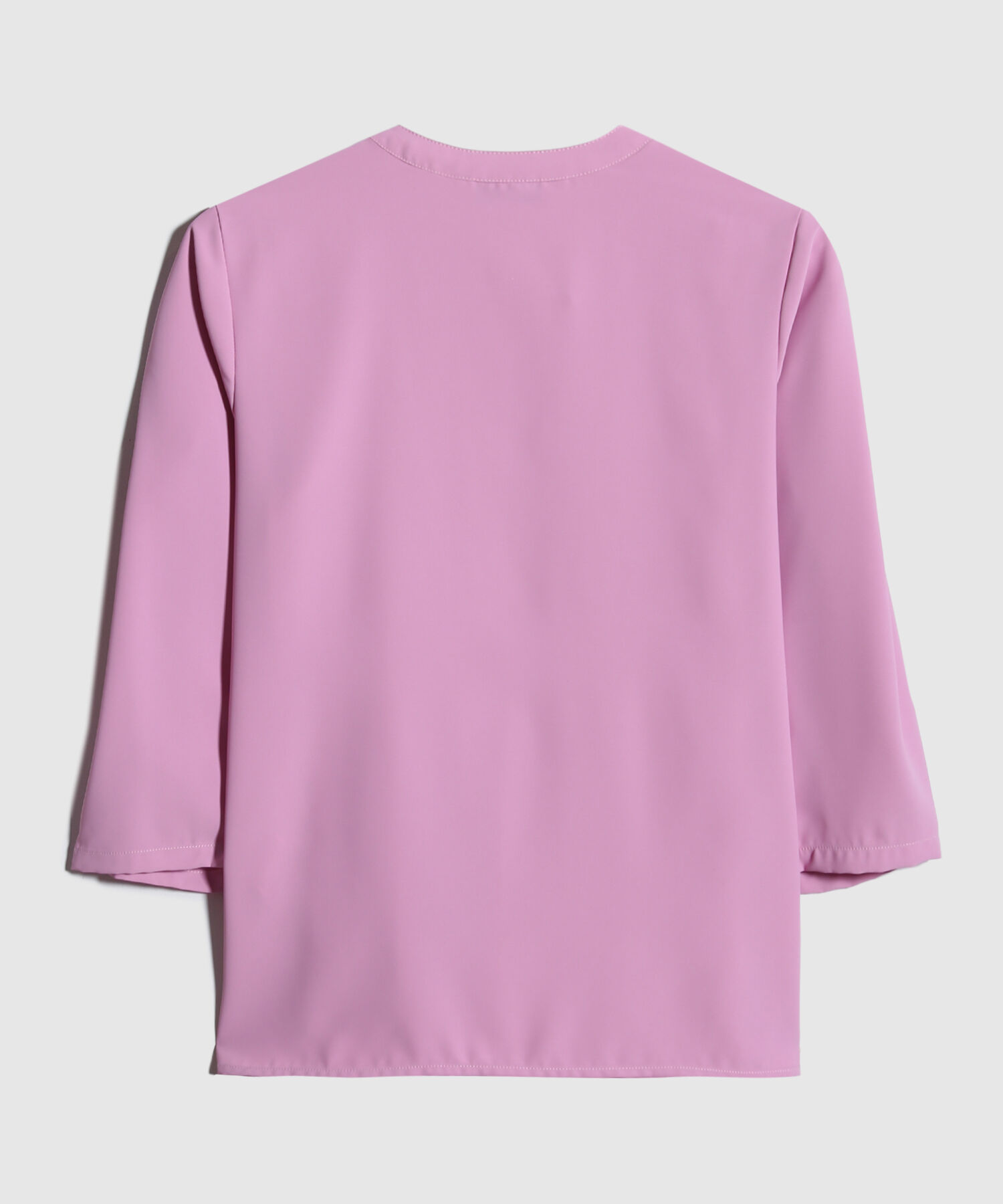 Blusa Unicolor Cuello Mao Con Manga 3/4