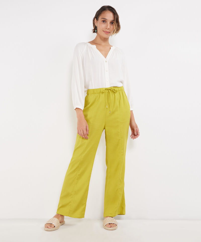 Pantalón Bota Recta En Lino