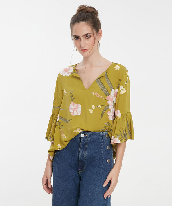 Blusa Estampada Manga Corta