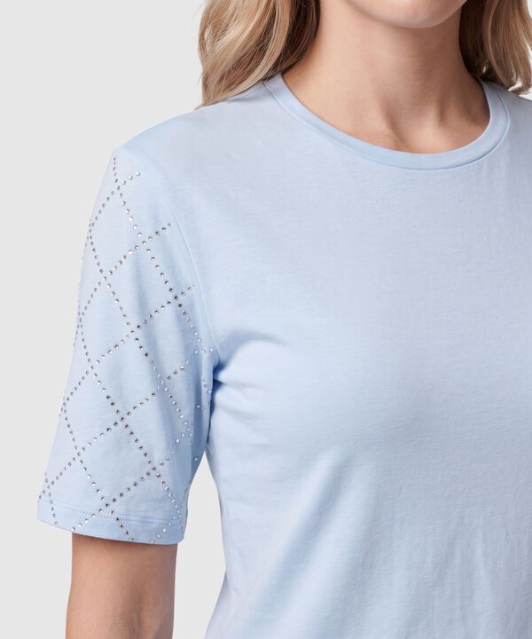 Camiseta de Mujer con Apliques en Mangas