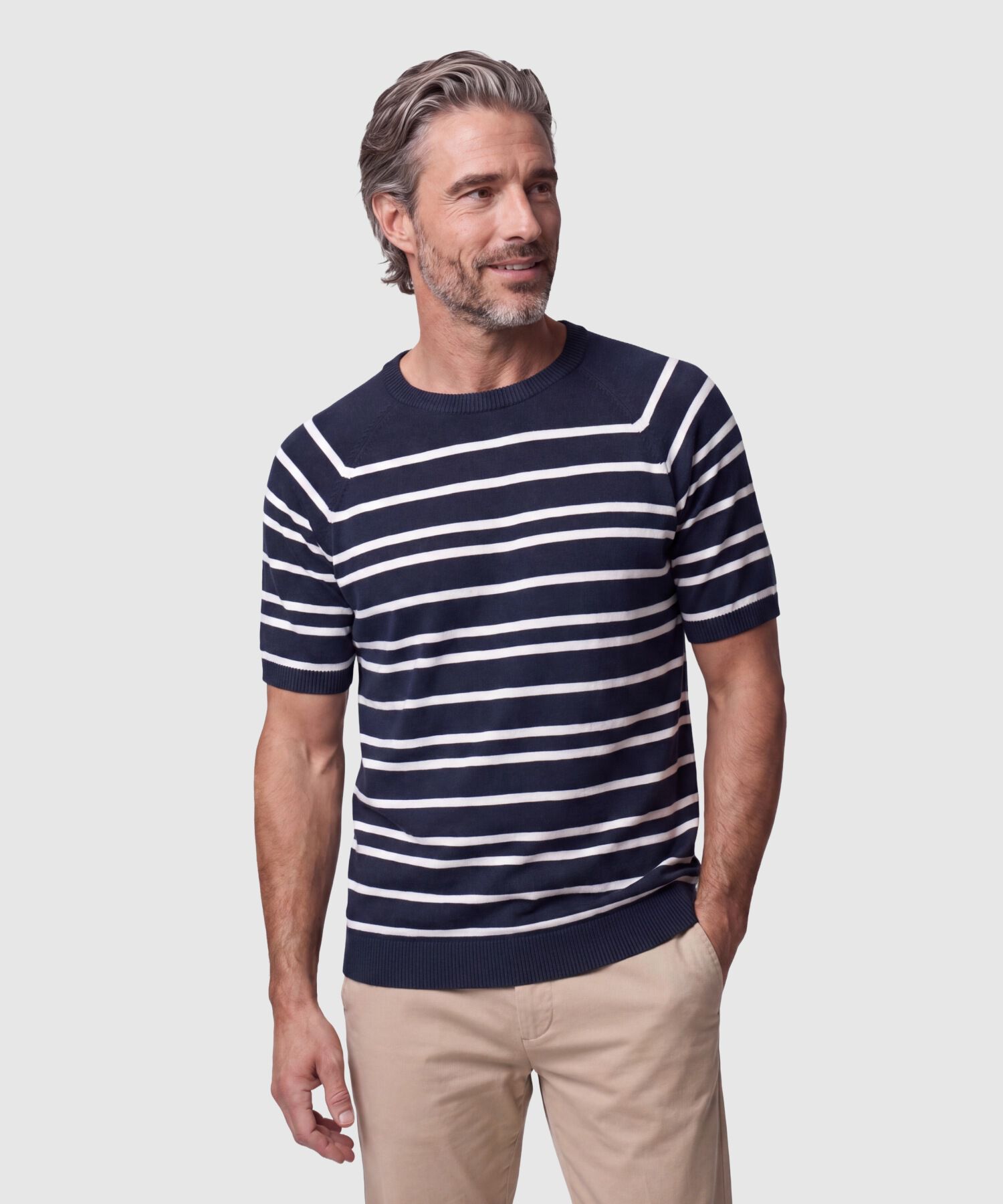 Camiseta Tejida Manga Corta Para Hombre