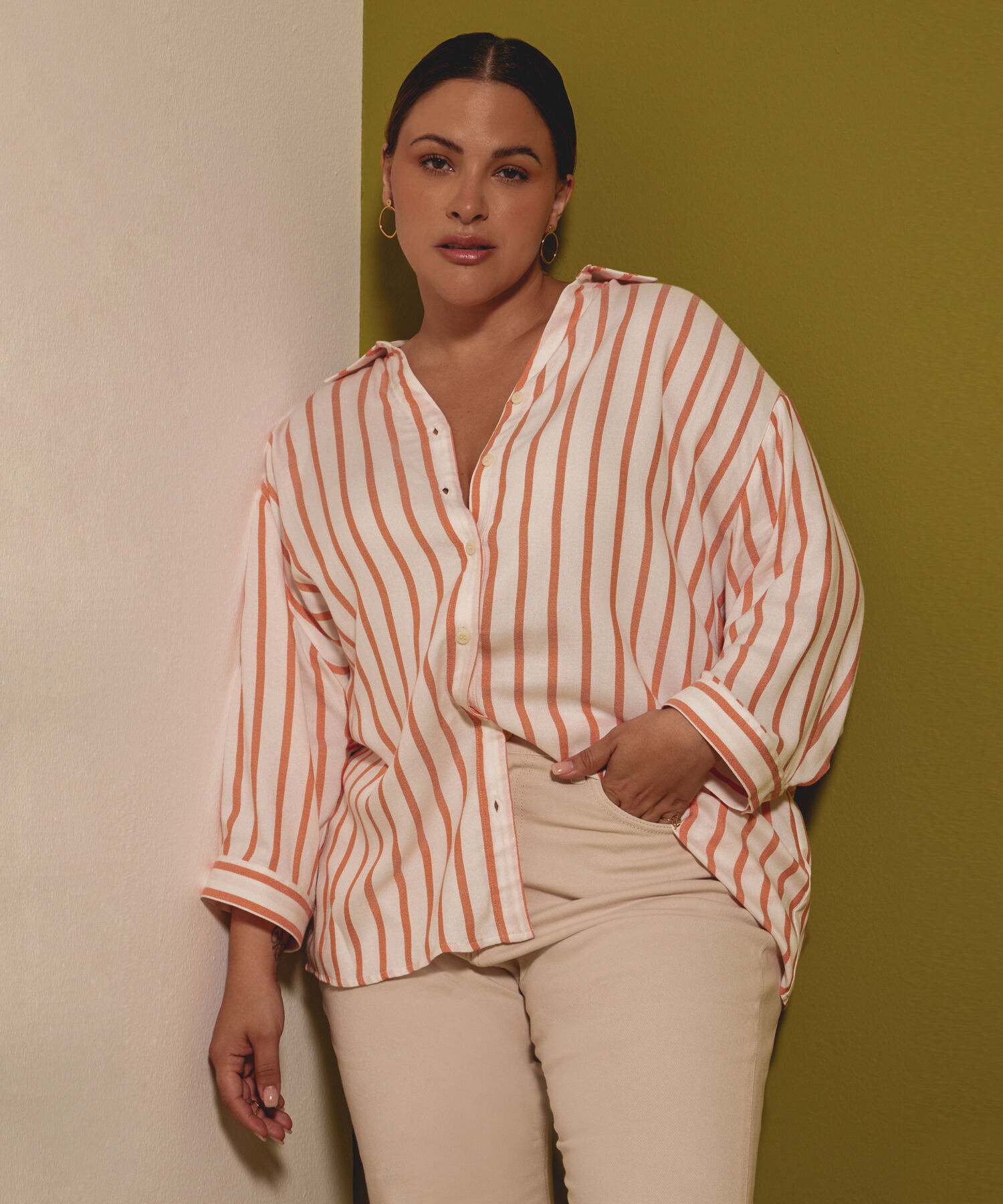 Camisa Manga 3/4 a Rayas
