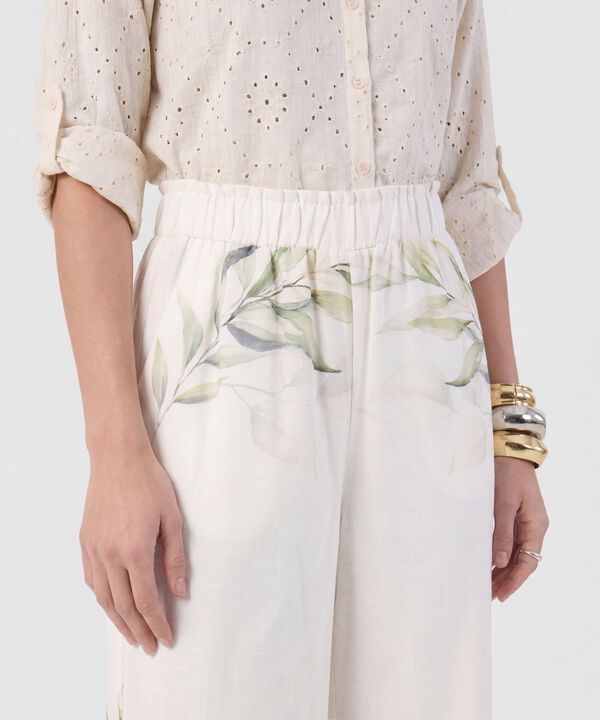 Pantal&oacute;n Wide Leg Con Pretina El&aacute;stica Para Mujer