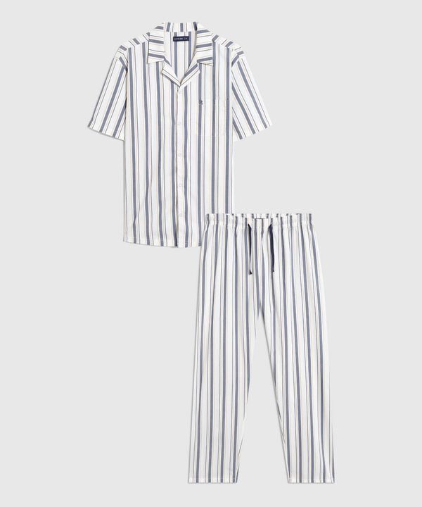 Pijama A Rayas Con Bolsillo Para Hombre image number null