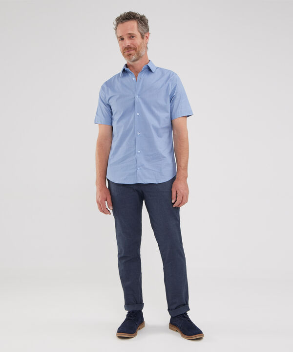 Camisa Estampada Manga Corta, Cuello Formal image number null
