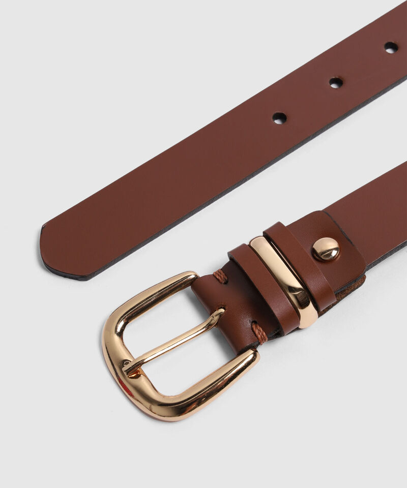 Cinturón Clásico Liso Para Mujer Con Hebilla Ovalada