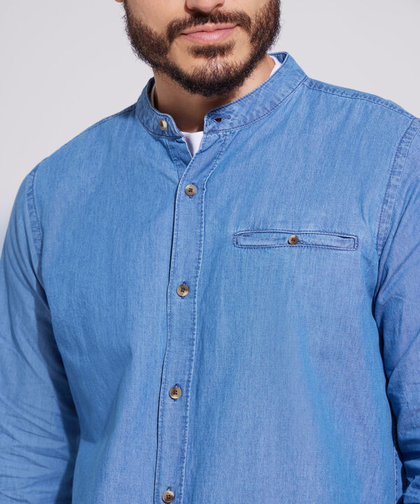 Camisa Unicolor Tela Denim, Regular Fit image number null