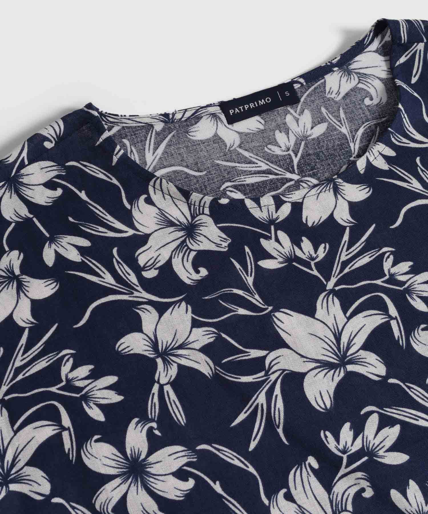 Blusa Estampada Cuello Redondo 