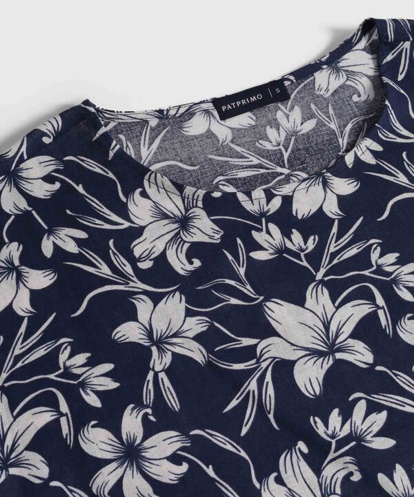 Blusa Estampada Cuello Redondo 
